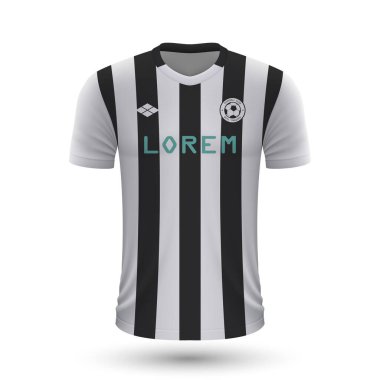 Gerçekçi futbol tişörtü Udinese 2022, futbol şablonu.