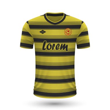 Gerçekçi futbol tişörtü Watford 2022, futbol şablonu.