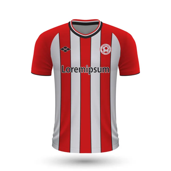 Camisa de futebol realista Southampton 2022, modelo de camisa para foo —  Vetores de Stock