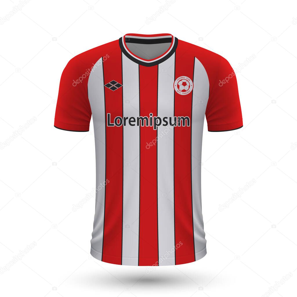 Realistic soccer shirt Southampton 2022, jersey template for foo