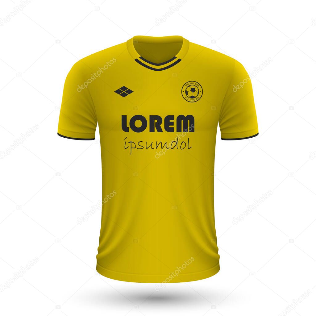 Realistic soccer shirt Villareal 2022, jersey template for footb