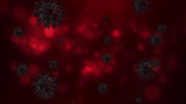 Pathogen outbreak of bacteria and virus, disease causing microorganisms like the Coronavirus, Flu - 3D Animation Rende. Background — Stock Video