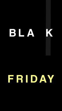 Kara Cuma metin animasyonu. 4K çözünürlüğü. Kara Cuma indirimi animasyonu. Satış alışverişi sosyal medya geçmişi. Akıllı telefon için özellikle dikey video