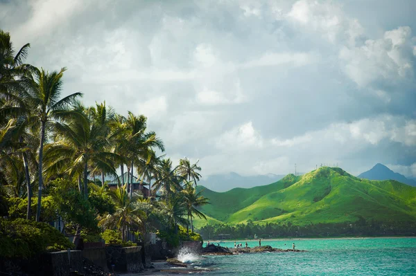 Rüzgâr sahil Oahu, Hawaii Tatil