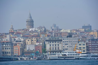 Boğaziçi defne alan ve Galata Kulesi görünümüne 