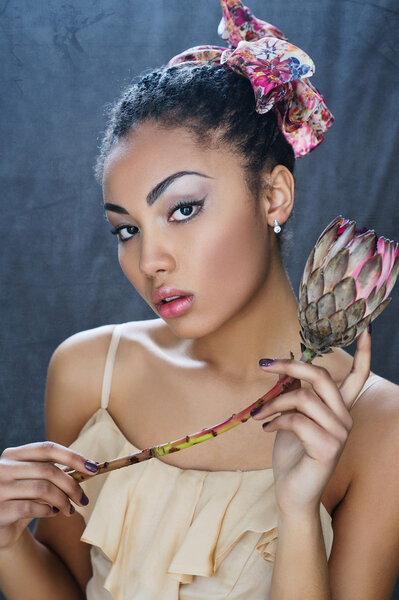 Beautiful mixed race young girl portrait