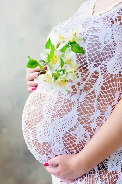 Graviditeten magen närbild — Stockfoto