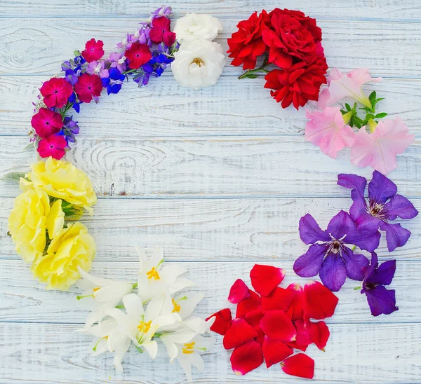 Hermoso arreglo de flores círculo — Foto de Stock