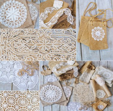 Dantel ve keten ev dekorasyonu