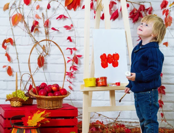 Malerei für kleine Jungen — Stockfoto