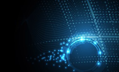 Bilimsel geleceğin teknolojisi. İş sunumu için. El ilanı, 