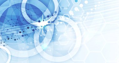 Bilimsel geleceğin teknolojisi. İş sunumu için. El ilanı, 