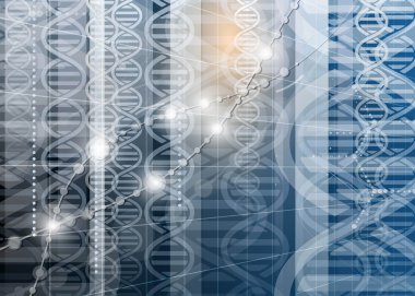 DNA soyut simgesi ve öğe koleksiyonu. Fütüristik teknoloji 