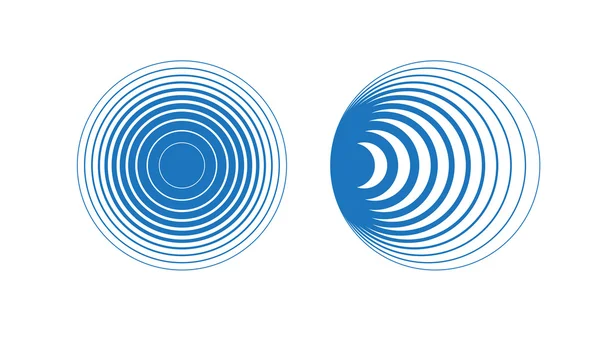 Elemento del círculo. Radar y señal de radio. Abstracción vectorial — Archivo Imágenes Vectoriales