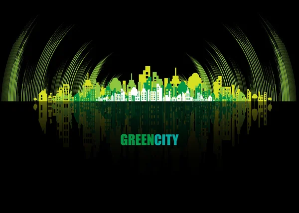 Green city. Ecology concept. Save life and environment — Stock Vector