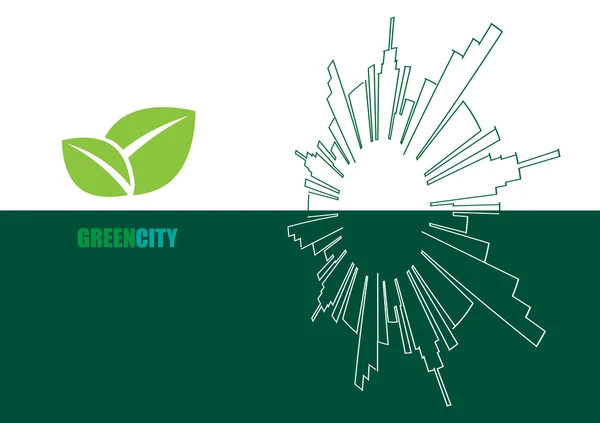 绿城。生态学的概念。拯救生命和环境 — 图库矢量图片