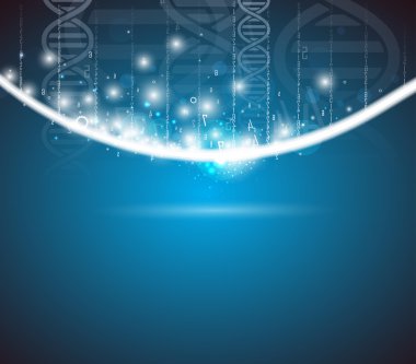 DNA ve tıbbi ve teknoloji arka plan. fütüristik molekül yapısı sunum