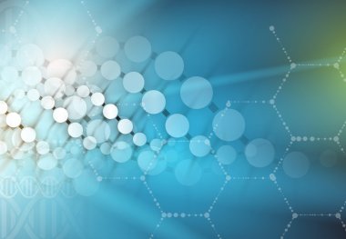 DNA ve tıbbi ve teknoloji arka plan. fütüristik molekül yapısı sunum
