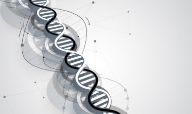 DNA ve tıbbi ve teknoloji arka plan. fütüristik molekül yapısı sunum
