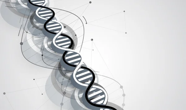 ADN y antecedentes médicos y tecnológicos. presentación de estructura de molécula futurista — Vector de stock