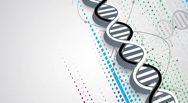 DNA en medische technologie achtergrond. futuristische molecuul structuur presentatie — Stockvector