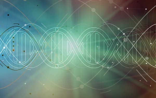 ADN y antecedentes médicos y tecnológicos. estructura de la molécula futurista — Archivo Imágenes Vectoriales