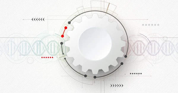 DNA Icône abstraite et collection d'éléments. Technologie futuriste — Image vectorielle