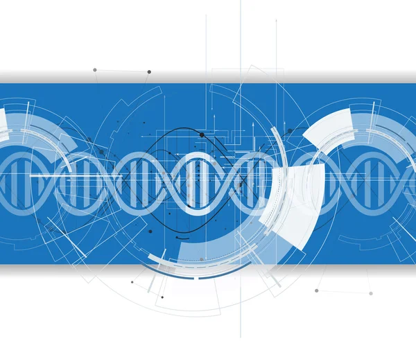 Dna 和医学和技术背景。未来派分子结构演示文稿 — 图库矢量图片