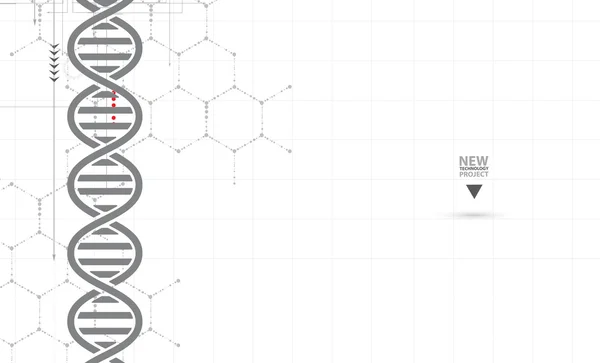 ADN y antecedentes médicos y tecnológicos. presentación de estructura de molécula futurista — Vector de stock