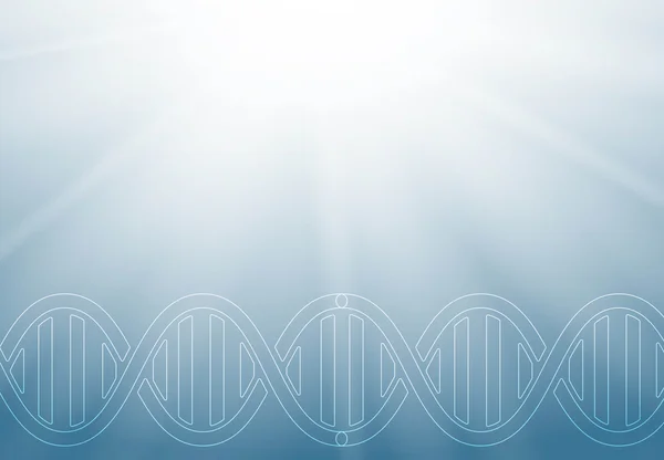 DNA e conoscenze mediche e tecnologiche. struttura molecolare futuristica presentazione — Vettoriale Stock