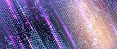 Soyut devre kartı fütüristik teknoloji işleme iş geçmişi