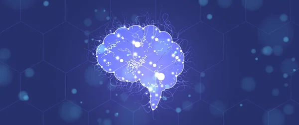 Resumen Inteligencia Artificial Computación Nube Aprendizaje Automático Fondo Web Tecnología — Vector de stock