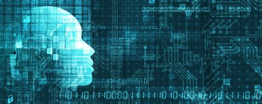 Yapay zeka kavramsal teknoloji Illustration. Fütüristik arka plan