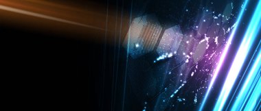 Kuantum işleme. Derin öğrenme yapay zekası. İşletme veya bilim sunumu için gelecekteki yeni teknoloji. Vektör arkaplanı