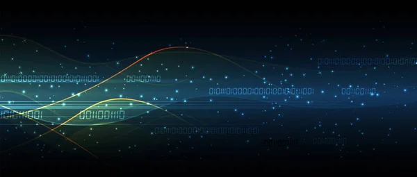 Байты Двоичного Кода Проходят Сети Абстрактное Футуристическое Сиберпространство Современные Технологии — стоковый вектор