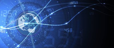 Kuantum işleme. Derin öğrenme yapay zekası. İşletme veya bilim sunumu için gelecekteki yeni teknoloji. Vektör arkaplanı