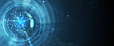 Kuantum işleme. Derin öğrenme yapay zekası. İşletme veya bilim sunumu için gelecekteki yeni teknoloji. Vektör arkaplanı