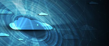 modern bulut teknolojisi. Entegre dijital web konsepti arka planı