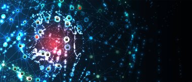 İş geçmişi için internet dijital siber güvenlik teknolojisi kavramı. Yaban domuzunu kilitle.