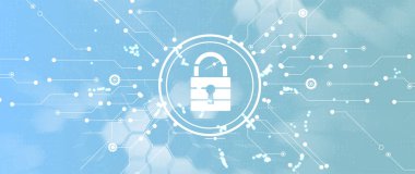 İş geçmişi için internet dijital siber güvenlik teknolojisi kavramı. Yaban domuzunu kilitle.