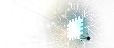 Soyut insan beyni. Yeni yapay zeka teknolojisi. Bilimsel fütürist arkaplan