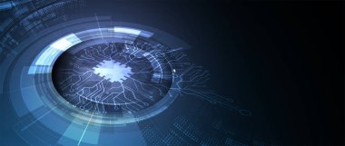 Soyut devre kartı fütüristik teknoloji işleme iş geçmişi