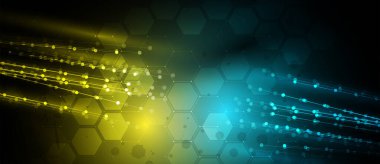 Soyut teknoloji geçmişi. Geometrik şekillerle geleceksel teknoloji arayüzü