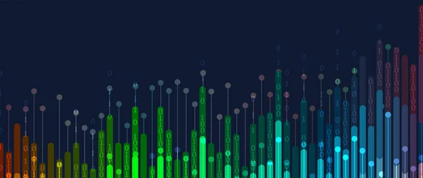 Bytes Código Binário São Executados Pela Rede Abstrato Futurista Syberspace — Vetor de Stock