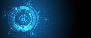 İş geçmişi için internet dijital siber güvenlik teknolojisi kavramı. Yaban domuzunu kilitle.