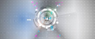 İş geçmişi için internet dijital siber güvenlik teknolojisi kavramı. Yaban domuzunu kilitle.