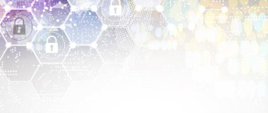 İş geçmişi için internet dijital siber güvenlik teknolojisi kavramı. Yaban domuzunu kilitle.