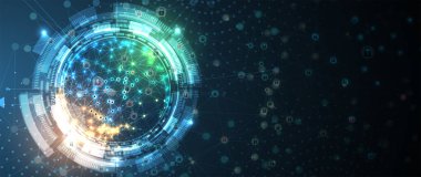 İş geçmişi için internet dijital siber güvenlik teknolojisi kavramı. Yaban domuzunu kilitle.