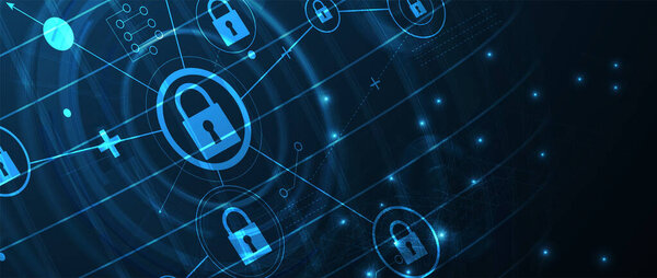 Cyber security and information or network protection. Future cyber technology web services for business and internet project