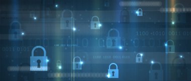 İş geçmişi için internet dijital siber güvenlik teknolojisi kavramı. Yaban domuzunu kilitle.